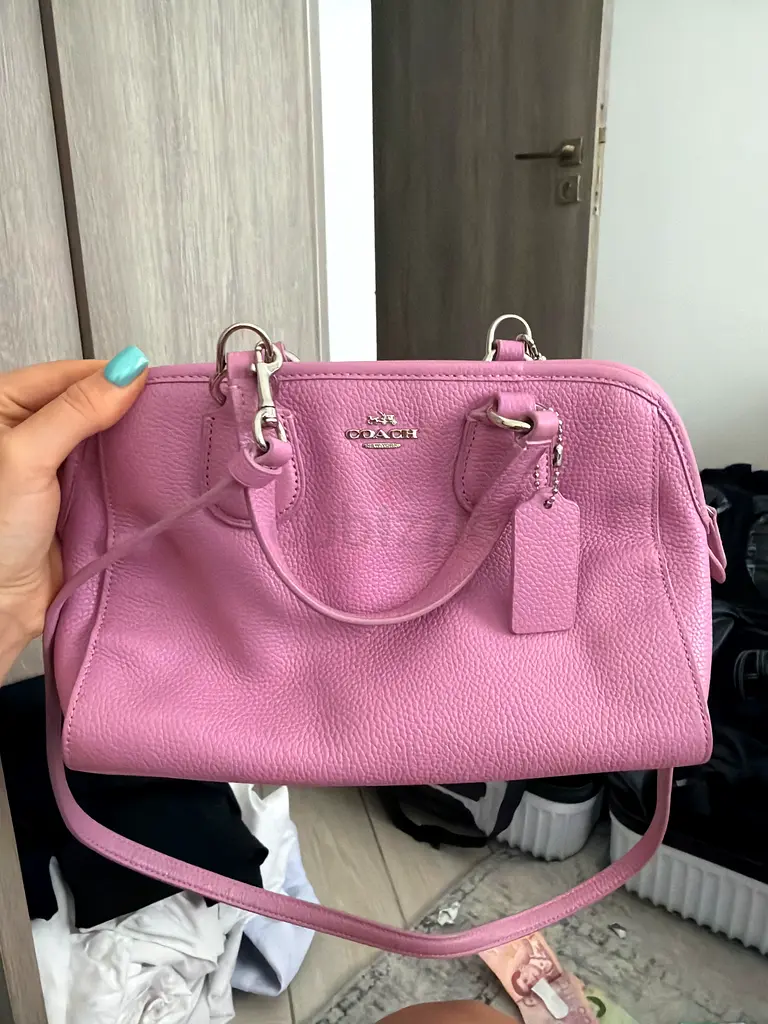 Light Pink Coach Bag With Pink Strap Slightly Used Pink Coach Bag