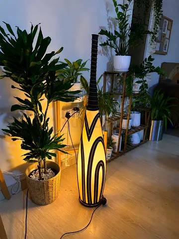 Glass bottle / pineapple Decorative Floor Lamp with Warm Fabric Shade (Vase Style)
