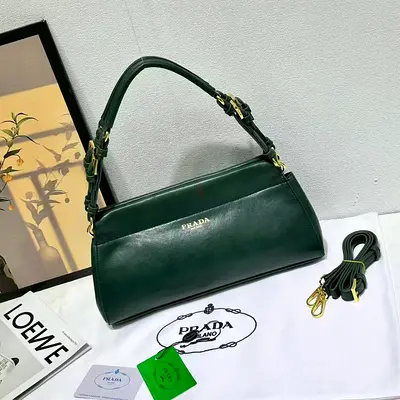 Master copy of Dark Green Prada Shoulder Bag with Removable Strap