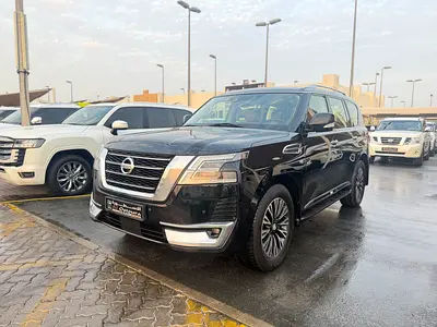 نيسان باترول خليجي موديل 2021 تيتانيوم V8 صبغ الوكاله بحاله ممتازه الممشي 145,000lm السعر 122,000