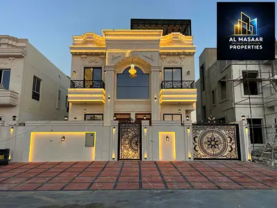Luxury classic villa for sale in Al Helio 2 – Ajman | Full stone facade | Price includes registrati