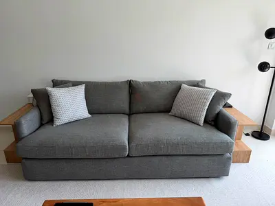 Crate Barrel Lounge Deep Sofa, Ottoman Seat and a Half