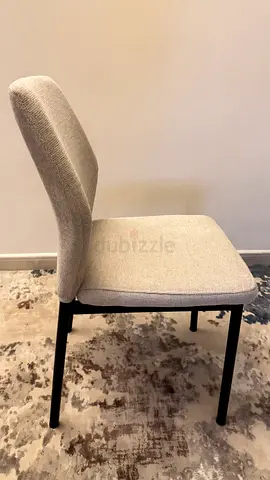 Greish (beige  light grey ) dining chair with metal legs - 2 items