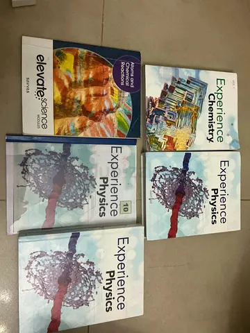 Set of Grade 10 Experience Physics Chemistry textbooks + Elevate Science module