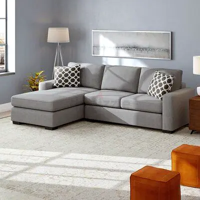 Light Grey L-Shaped Corner Sofa with Left Chaise