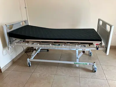 Electric adjustable hospital bed with mattress - and air mattress- Sigma Care