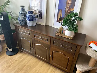 Solid Wood Sideboard / Console with 3 Drawers and 3 Cabinets