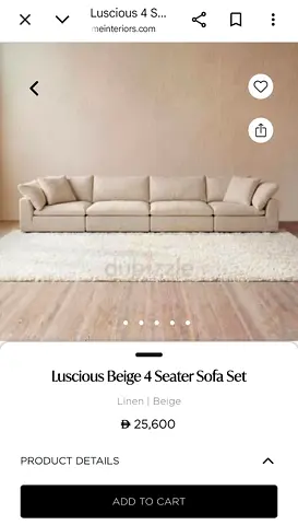 Perfect condition Marina home luscious beige 4 seater sofa set