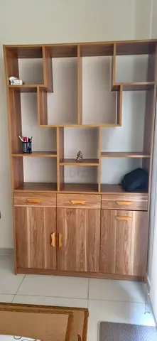 Wooden Display Shelf with Drawers and Cupboards - Good Condition