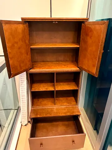 Rustic Wooden Storage Cabinet with Chalkboard Doors  Large Drawer