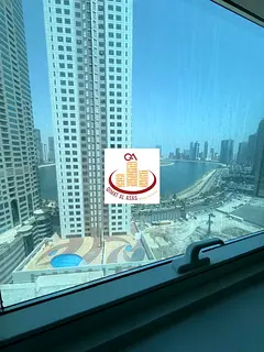 Two bedrooms and a living room with an open view of Al Mamzar - for annual rent