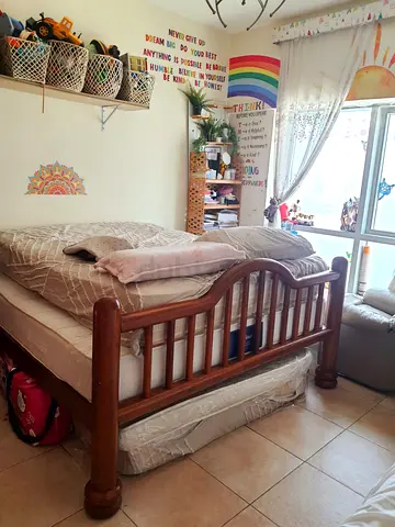 Solid Wood King Size Bed+Chest+2 Side Tables. AED. 3,300 Only. Mattress Worth Over AED 2,000 Free!