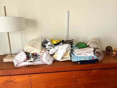 Bundle of baby clothes, blankets and soft toys - newborn to 6 months