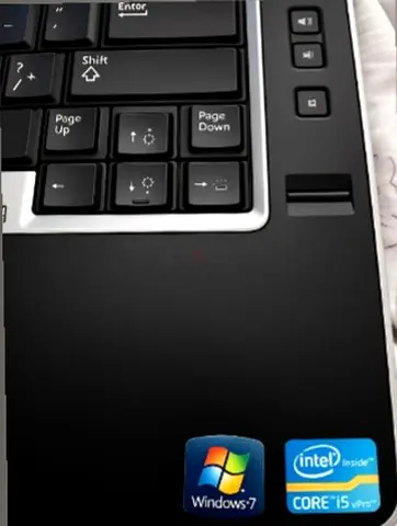 Dell laptop palmrest with Intel Core i5 / Windows 7 stickers (used part)