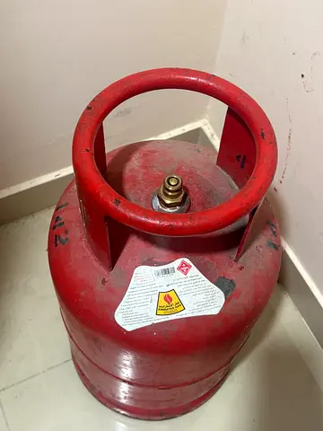 Used red LPG gas cylinder (single) - fair condition- Small