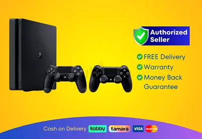 Sony PlayStation 4 - Slim - Black - 500GB with 2 Controller | Brand New |  Warranty | FREE  Delivery