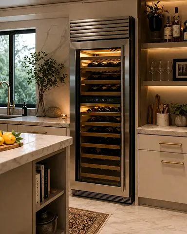 SUB Zero Stainless Steel Wine Cooler / Beverage Refrigerator - Tall Unit