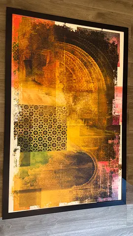 Framed Moroccan-Style Abstract Arch Print