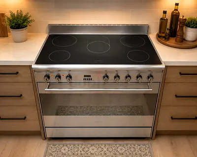 Smeg Brand Italy Model Electric Ceramic 5 Hobs Ceramic Cooker Size 90 X 60 cm . Excellent condition