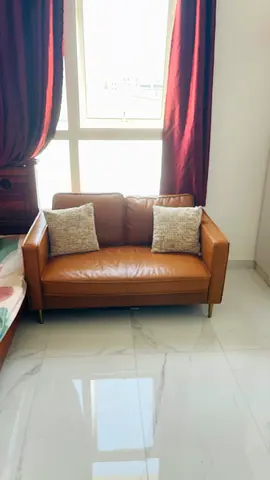 Genuine Leather 2-Seater Sofa - Compact, Light Brown