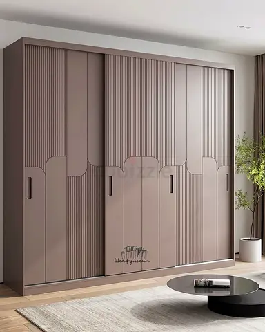 Large modern sliding door wardrobe - 4-door storage closet