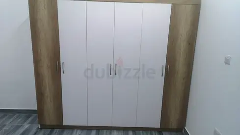 5-door Wooden Wardrobe with White Doors — Good Condition