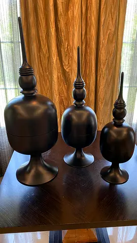 Decorative Black Matte Jar Set of 3