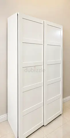 Modern White Double Door Wardrobe