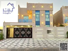For rent: Al Yasmin, Ajman, first occupancy, 3 minutes from Sharjah (two floors and a roof), built-i