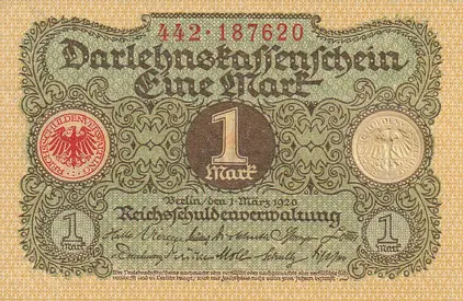 GERMANY 1 MARK BANKNOTE 1920