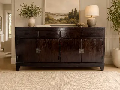 Marina Home Solid wood Sideboard with 4 Doors  4 Drawers