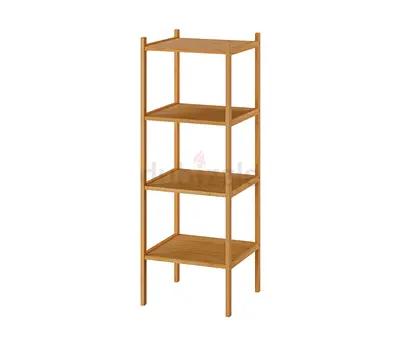 Ikea 4-Tier wooden Shelf / Open Bookcase - Light Oak Finish.