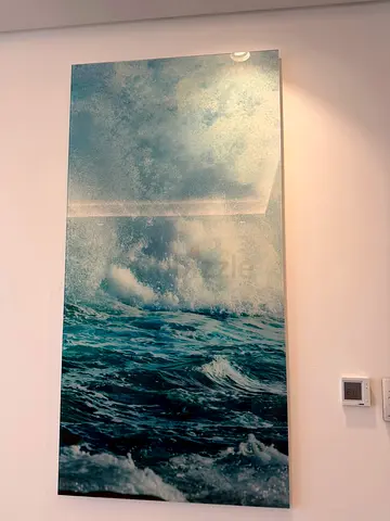 Marina Home Glass Wall Art - Ocean Waves (Set of 2) | Large Statement Pieces
