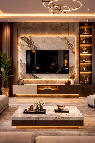 Modern Luxury Living Room Entertainment Center