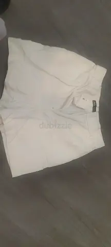 Zara White high-waist tailored womens shorts, size Eu S