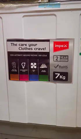 Impex 7kg Semi-Automatic Washing Machine - Good Working Condition and warranty available