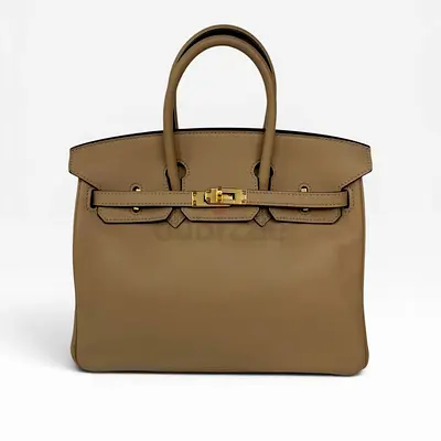 HERMÈS BIRKIN 25 IN TRENCH SWIFT LEATHER WITH GOLD HARDWARE