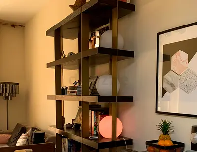 Tall dark wood bookshelf / bookcase in good condition