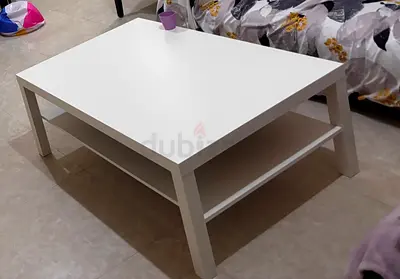 White square coffee table with lower shelf - good condition