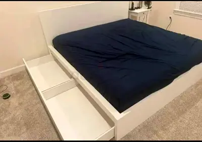 IKEA malam bed with mattress queen size 160x200cm bed