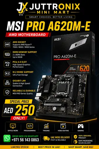 MSI PRO A620M-E AMD Motherboard AM5 DDR5