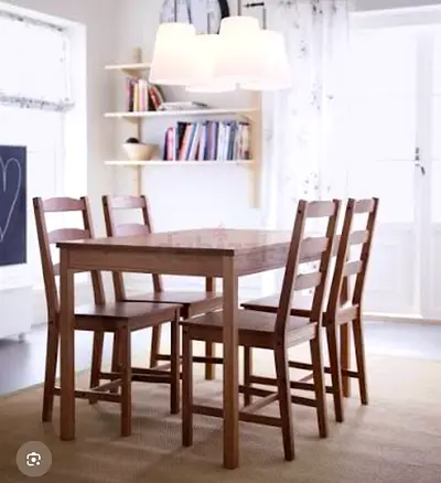 Ikea Jokkmokk Wood 4-Seater Dining Table with Chairs