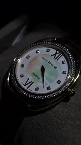 Saint Honoré womens watch with diamond markers, leather strap, Saint Honore 721023 8YADR Charisma