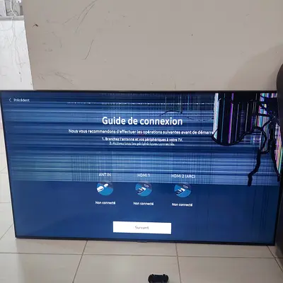 55-inch LED TV with cracked screen