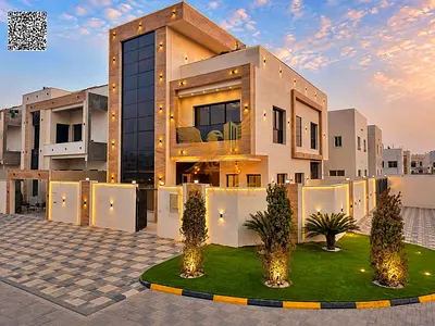 Luxury Corner Villa for Sale in Al Zahya, Ajman | 6 Master Bedrooms | Private Pool | Roof Terrace | Freehold
