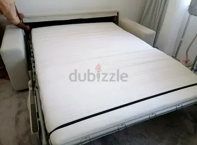 Light grey 3-seater sofa bed with mattress - good condition