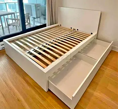 Ikea Malm bed with mattress queen size