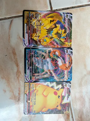 Pokémon VMAX Rare Holo Cards - Pikachu, Kingler, Zekrom VMAX (3 cards)also 1 free random vstar