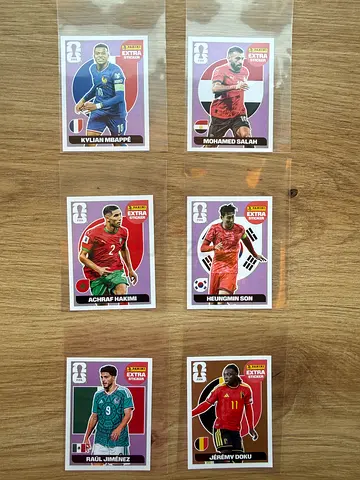Panini EXTRA Stickers FIFA World Cup 2026 - Mbappe, Salah, Achraf, Son, Jimenez, Doku