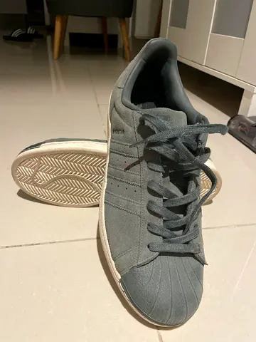 One time Used light green Adidas-style casual sneakers, Size 47